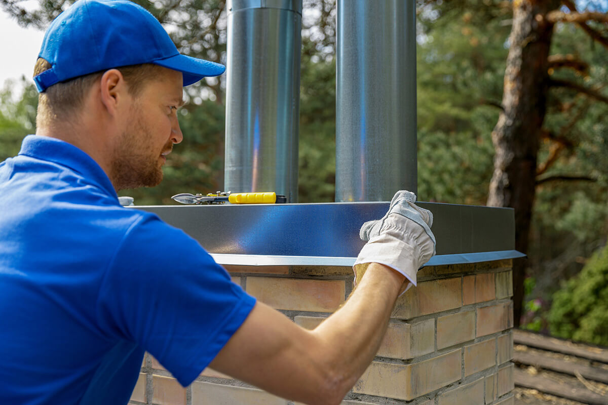 Chimney service in action