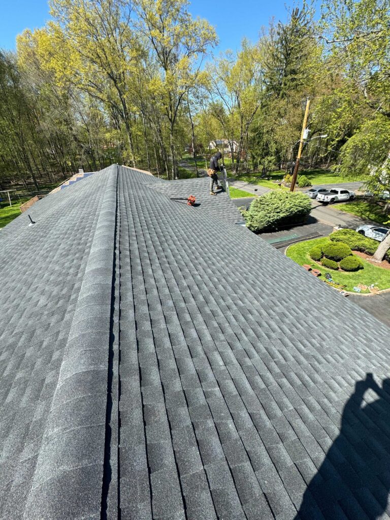 Asphalt shingle roof replacement by HM Construction roofing contractor in Paramus New Jersey