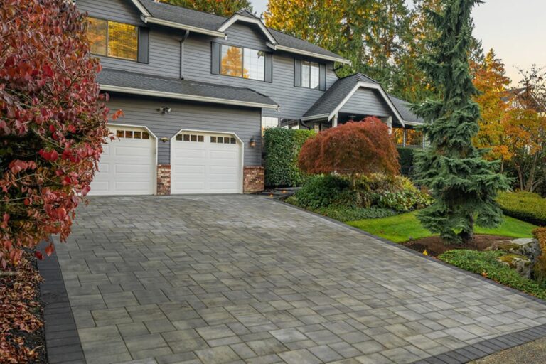 Gray paver driveway in Lincoln Park NJ