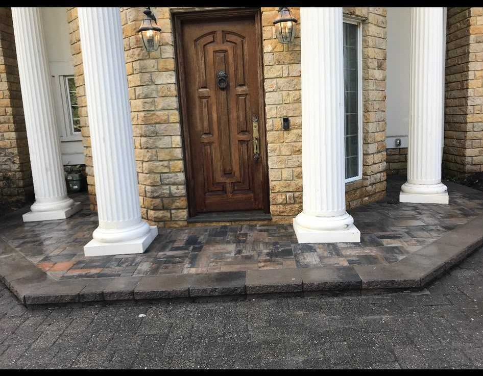 Finished paver front entrance and landing in Watchung NJ