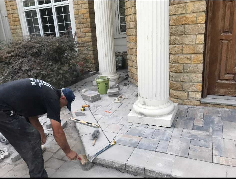 Paver front entrance installation in Watchung NJ