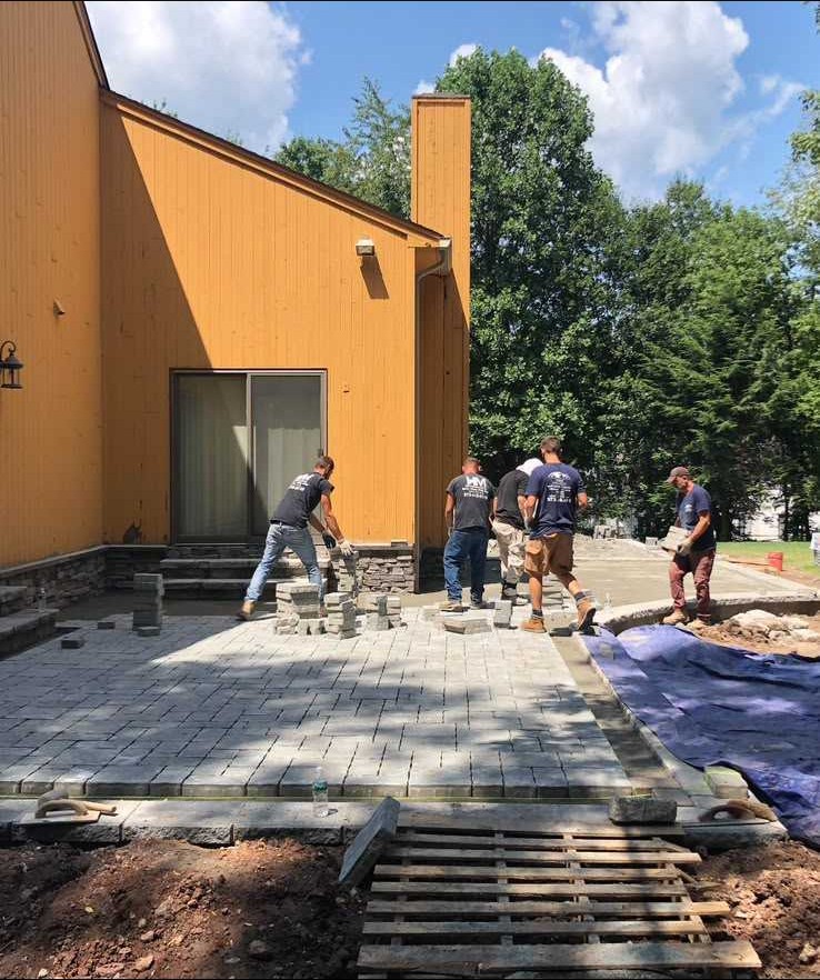 Large paver patio installation in Watchung NJ