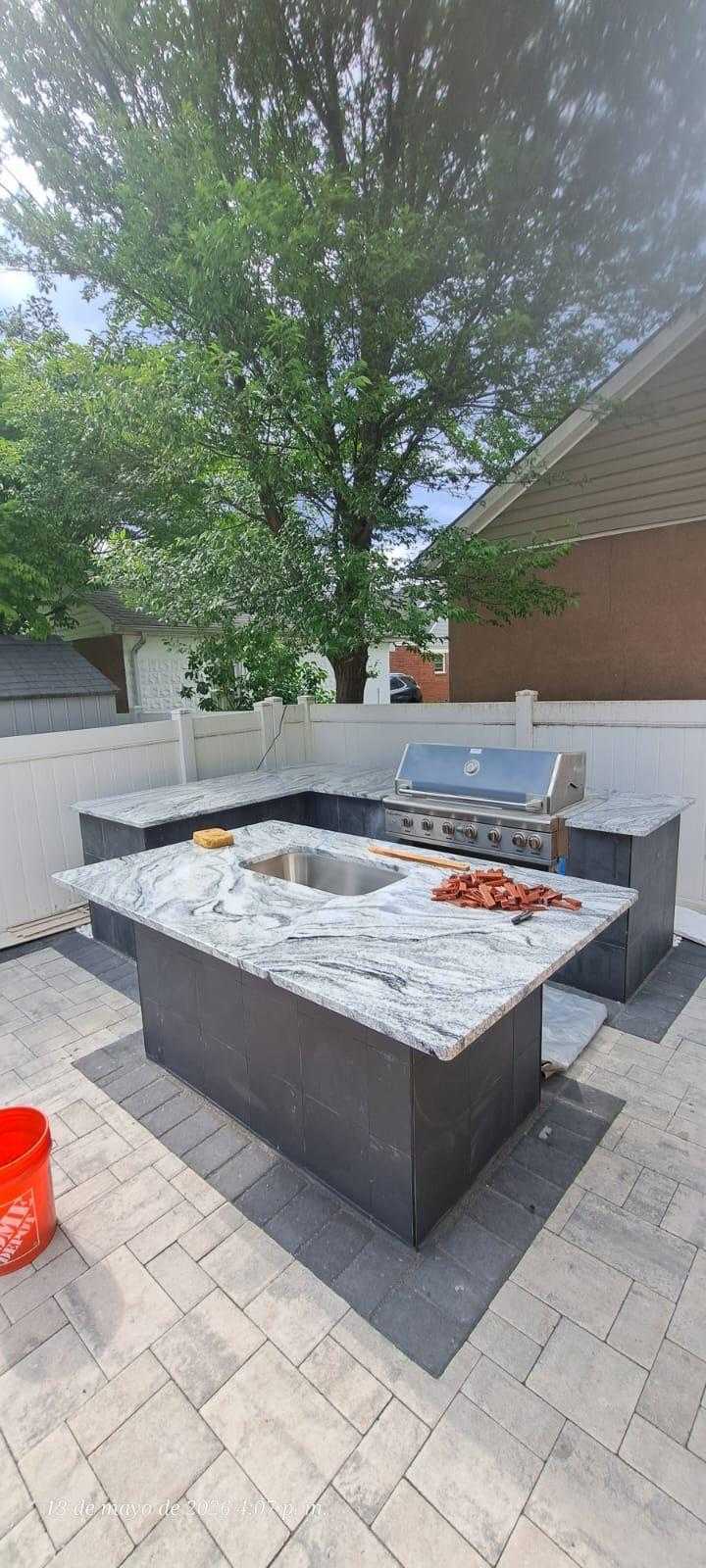 Outdoor kitchen and paver patio in Clifton NJ