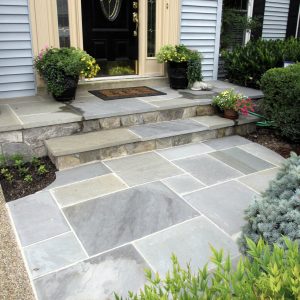 Natural stone front entrance steps in Cranford NJ