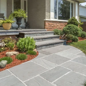 Bluestone front steps and entrance in Ridgewood NJ