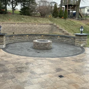 Paver fire pit patio in Cranford NJ
